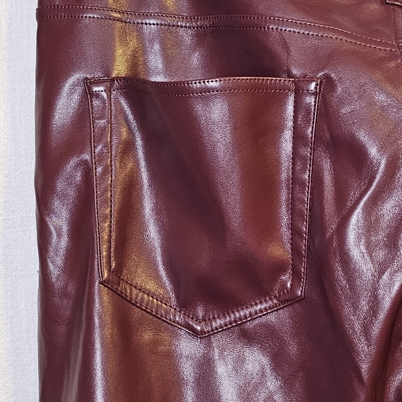 Joie Limited Edition Faux Burgundy Sz 18 Pants Straight Leg Pockets - Picture 4 of 13